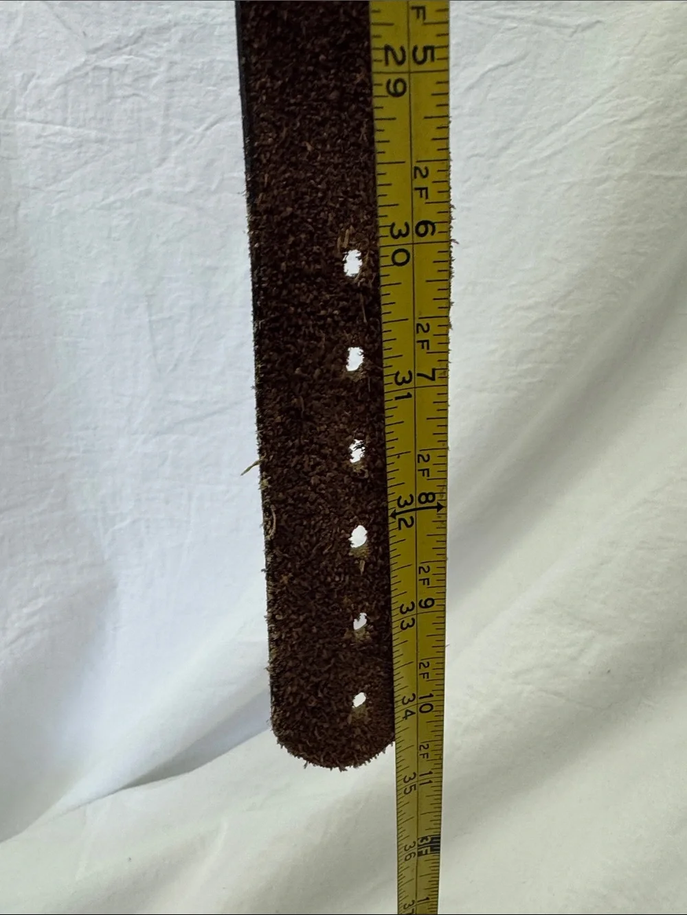 Brown Leather Belt with Antique Brass Chain-Link Buckle